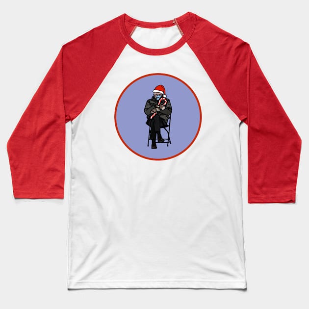 Bernie Sanders Christmas Graphic Baseball T-Shirt by ellenhenryart